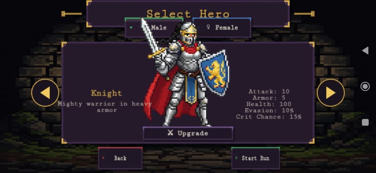 Dungeon of the Oracle - leveling up your hero